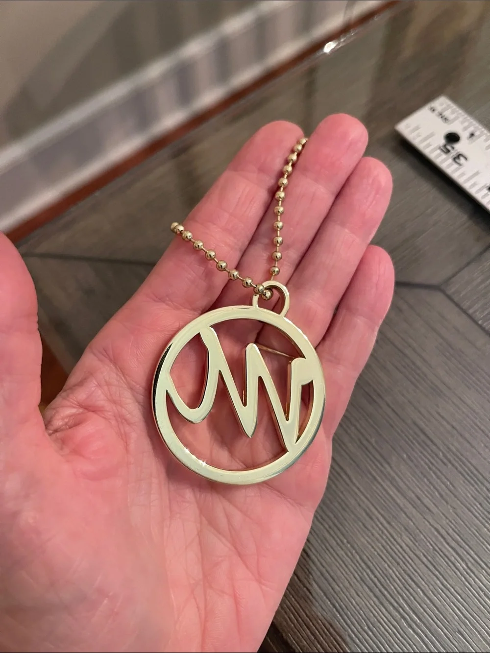 Emilie M “M” Monogram Bag Charm - Key Chain - Gold-Tone